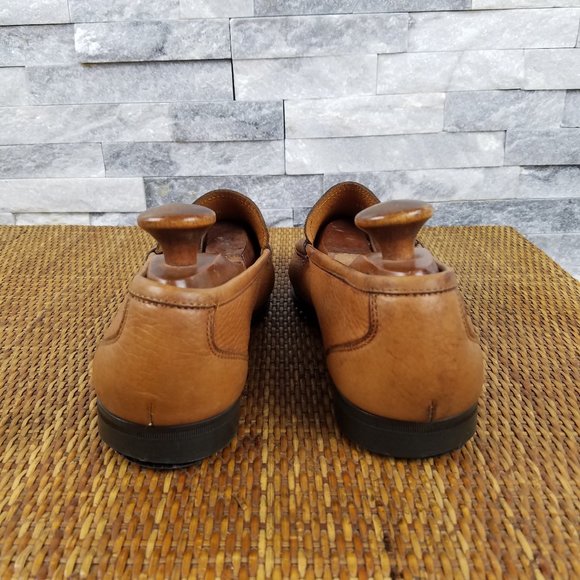 Lux Santoni Tan Patina Penny Loafers main image 6